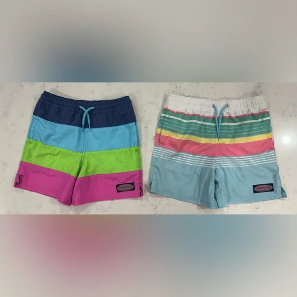 2 pairs of Vineyard Vines swim trunks, boys size 7. - Picture 1 of 5